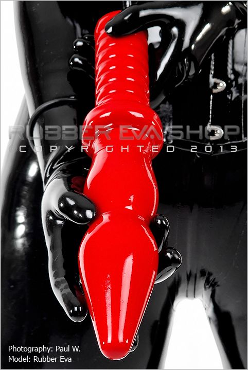 Handheld Double Length Solid Rubber Butt Plug