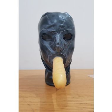 Pull-On Latex Hood with Cock Dildo
