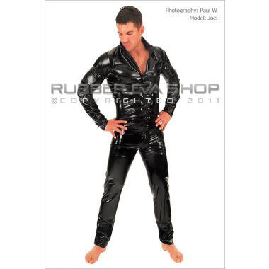 Mens Front Zip Plastic Catsuit