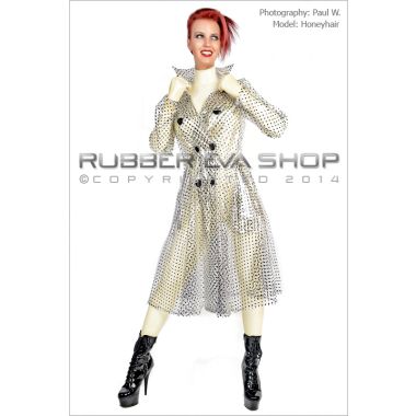 Long Flared Double Breasted Plastic Coat 