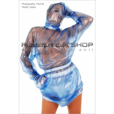 Hooded Plastic Bondage Romper Suit