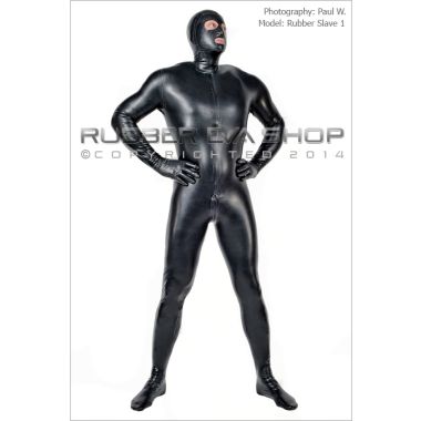 Mens Hooded Rubber Total Enclosure Catsuit